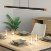 Lampadari Moderni-Eglo lisciana lampadario effetto legno led 22w 3000k per tavolo sala da pranzo