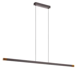 Lampadari Moderni-Eglo lisciana lampadario effetto legno led 22w 3000k per tavolo sala da pranzo