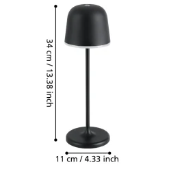 Lampade Da Tavolino Esterno-Eglo mannera lampada da tavolo per esterno portatile nera