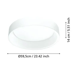 Plafoniere Moderne-Eglo marghera plafoniera led 34w 3000k dimmerabile rotonda bianca moderna