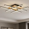 Plafoniere Moderne-Eglo marinello plafoniera led 26w 3000k in legno nera design moderna
