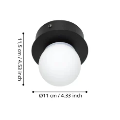 Plafoniere Bagno-Eglo mosiano plafoniera da bagno minimal con sfera led 3000k ip44