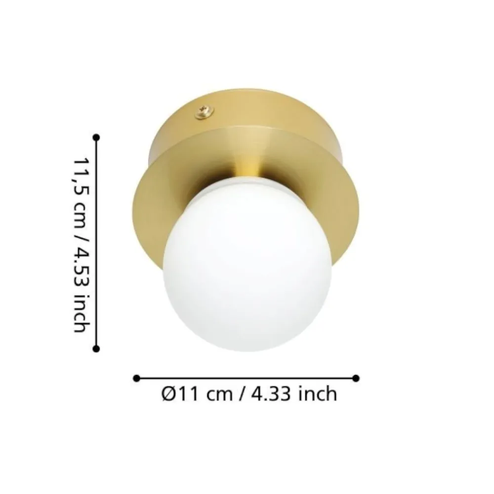 Plafoniere Bagno-Eglo mosiano plafoniera da bagno con sfera in vetro led 3000k ip44