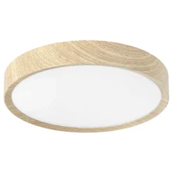 Plafoniere Bagno-Eglo musurita plafoniera da bagno rotonda effetto legno led 3000k ip44