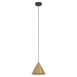 Lampade A Sospensione-Eglo narices lampada dorata a sospensione per isola cono oro ottone