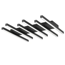 Plafoniere Moderne-Eglo padulari plafoniera led 3000k-6000k nera design moderna con telecomando