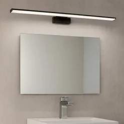 Applique Da Bagno-Eglo pandella applique da bagni nera per specchio led 14w 4000k