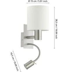 Applique Camera Da Letto-Eglo pasteri applique per camera da letto moderna per comodino