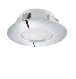 Faretti Da Incasso-Eglo pineda faretto da incasso per bagno doccia 6w 3000k cromo rotondo