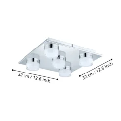 Plafoniere Bagno-Eglo plafoniera da bagno romendo 5 luci led 3000k ip44