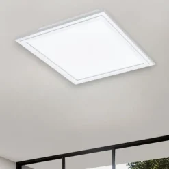Plafoniere Moderne-Eglo salobrena plafoniera led dimmerabile 2700k-65000k quadrata controllo remoto app