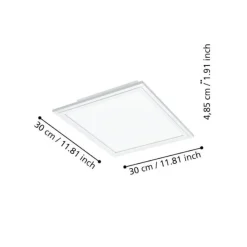 Plafoniere Moderne-Eglo salobrena plafoniera led dimmerabile 2700k-65000k quadrata controllo remoto app