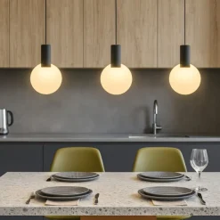Lampadari Cucina-Eglo sarona lampadario per tavolo da cucina moderna nero oro