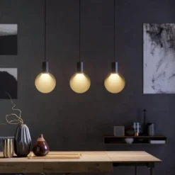 Lampadari Cucina-Eglo sarona lampadario per tavolo da cucina moderna nero oro
