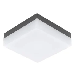 Plafoniere Bagno-Eglo sonella plafoniera antracite led 8w 3000k quadrata per esterno
