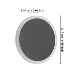 Applique Camera Da Letto-Eglo talamello applique camera da letto rotonda nera led 12w 3000k