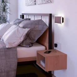 Applique Camera Da Letto-Eglo talamello applique per camera da letto moderna nera led 12w 3000k