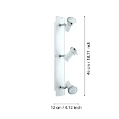 Plafoniere Bagno-Eglo tamara plafoniera da bagno con faretti orientabili gu10 3000k ip44