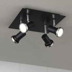 Plafoniere Bagno-Eglo tamara plafoniera da bagno moderno con 4 faretti gu10 3000k ip44