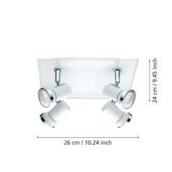 Plafoniere Bagno-Eglo tamara plafoniera quadrata da bagno con faretti gu10 3000k ip44