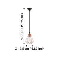Lampade A Sospensione-Eglo tarbes lampada a sospensione metallo colore rame