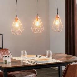 Lampadari Moderni-Eglo tarbes lampadario per salotto rame lucido