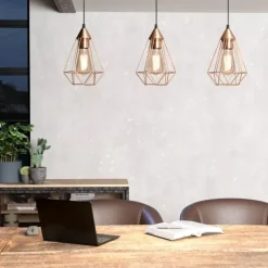 Lampadari Moderni-Eglo tarbes lampadario per salotto rame lucido