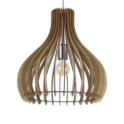 Lampadari Cucina-Eglo tindori lampadario da cucina per penisola moderna legno acero