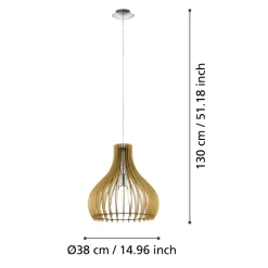 Lampadari Cucina-Eglo tindori lampadario da cucina per penisola moderna legno acero