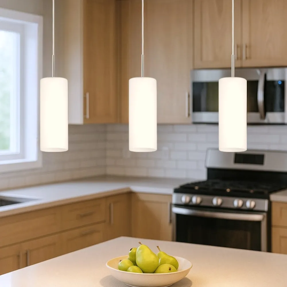 Lampadari Cucina-Eglo troy 3 lampadario per cucina moderna cilindri