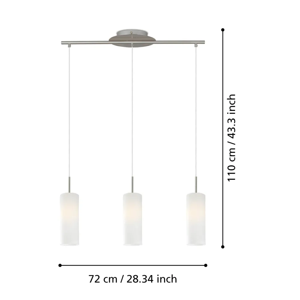 Lampadari Cucina-Eglo troy 3 lampadario per cucina moderna cilindri