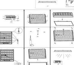 Plafoniere Moderne-Eglo turcona plafoniera led 60x60 33w 4000k quadrata bianca per cucina