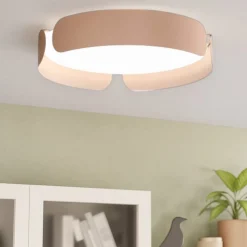 Plafoniere Moderne-Eglo valcasotto plafoniera tortora rotonda led 24w 3000k design moderna