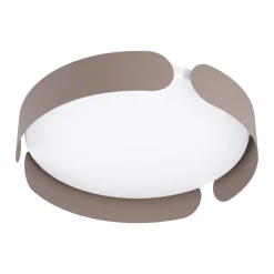 Plafoniere Moderne-Eglo valcasotto plafoniera tortora rotonda led 24w 3000k design moderna