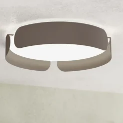 Plafoniere Moderne-Eglo valcasotto plafoniera tortora rotonda led 24w 3000k design moderna