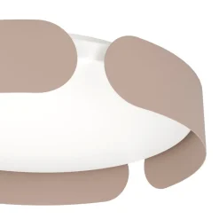 Plafoniere Moderne-Eglo valcasotto plafoniera tortora rotonda led 24w 3000k design moderna