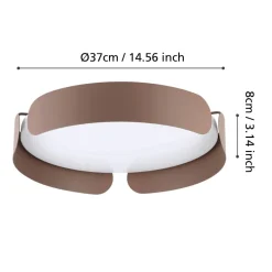 Plafoniere Moderne-Eglo valcasotto plafoniera tortora rotonda led 24w 3000k design moderna