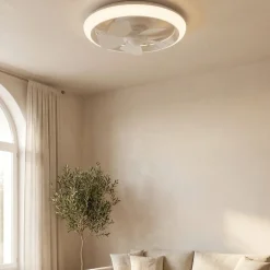 Ventilatori Da Soffitto-Eglo ventilatore a plafoniera da soffitto bianco led cct stanza 13mq motore dc