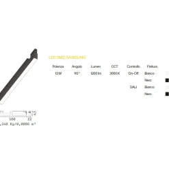 Illuminazione A Binario-Ideal Lux Ego barra modulo faretti led 13w 3000k dali nero binario monofase sospensione plafone ego