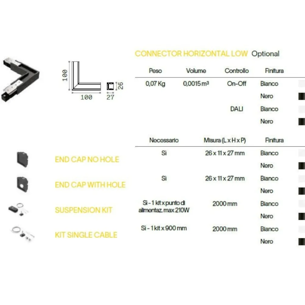 Illuminazione A Binario-Ideal Lux Ego binario monofase 48v ego nero 2 metri sospensioni o faretti led magnetici
