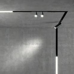 Faretti Da Soffitto-Ideal Lux Ego faretto led samsung 7w 3000k nero ottica 110 dali binario ego 48v