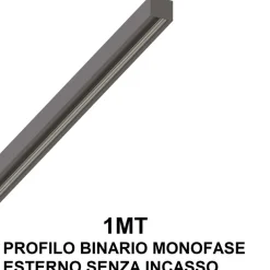 Illuminazione A Binario-Ideal Lux Ego binario monofase esterno nero ego 1mt 48v basso per faretti sospensioni led