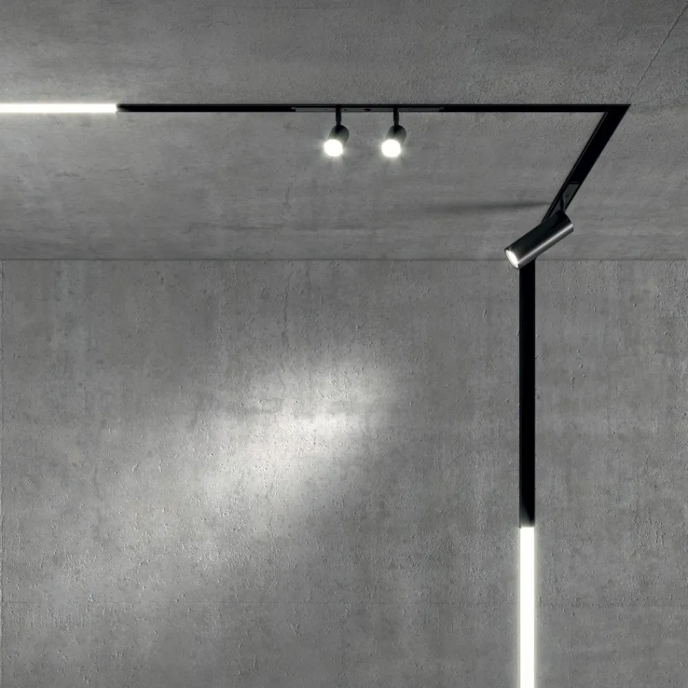 Illuminazione A Binario-Ideal Lux Ego faretti led lineare 16w 3000k osram bianco orientabili binario monofase 48v on-off