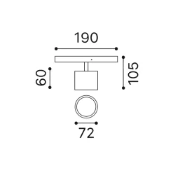 Faretti Da Soffitto-Ideal Lux Ego faretto per binario monofase nero led 10w 3000k