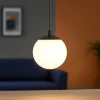 Lampade A Sospensione-Ideal Lux Ego lampada a sospensione nera sfera vetro per binario monofase led 3000k