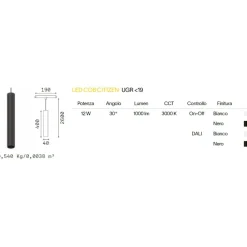 Illuminazione A Binario-Ideal Lux Ego lampada a sospensione led 13w 4000k nero per binario monofase