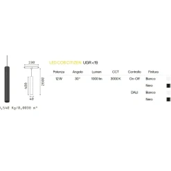 Illuminazione A Binario-Ideal Lux Ego lampada led 13w dali nero sospensione binario ego monofase 48v ottica 30