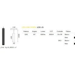 Illuminazione A Binario-Ideal Lux Ego pendant lampada a sospensione led 12w 3000k bianco 48v ottica 30