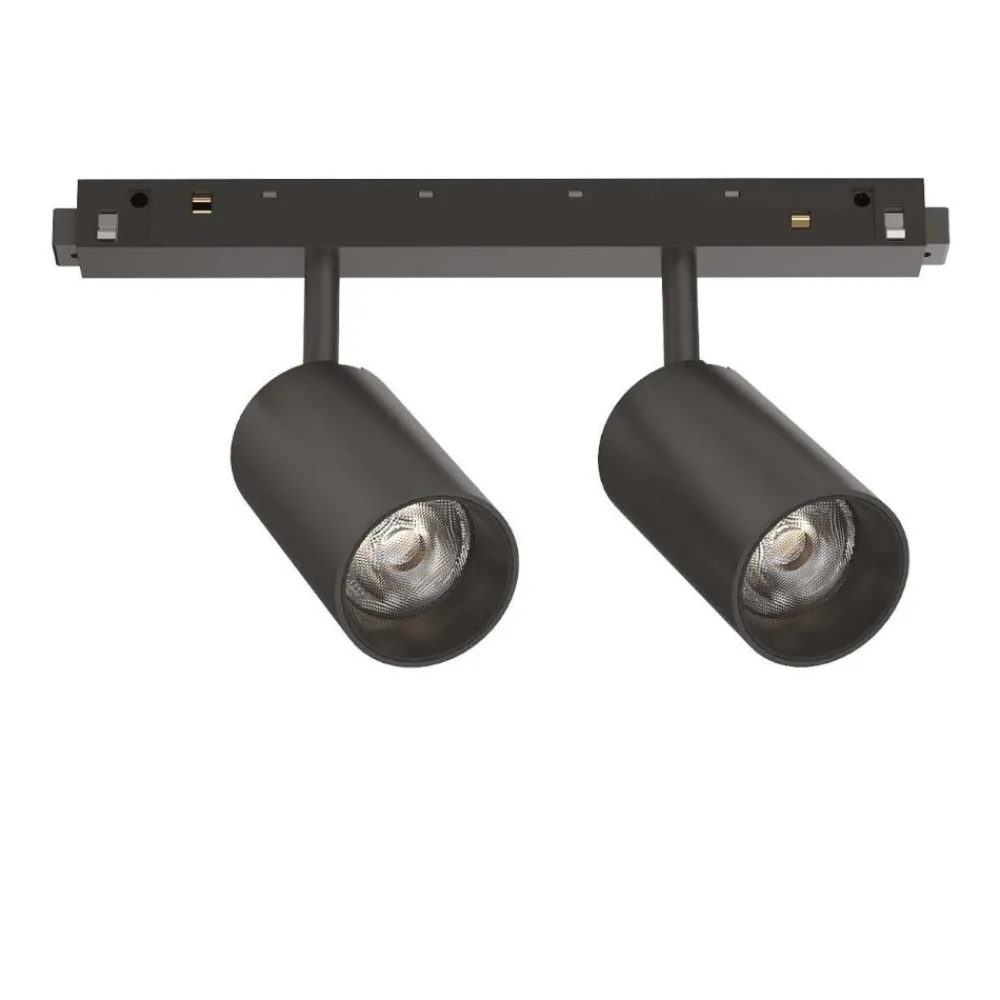 Illuminazione A Binario-Ideal Lux Ego track faretti led 16w 3000k osram dali dimmerabile nero orientabile binario monofase ego