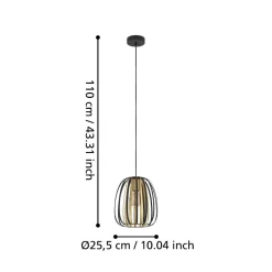 Lampade A Sospensione-Eglo Encinitos lampada a sospensione per cucina moderna paralume traforato